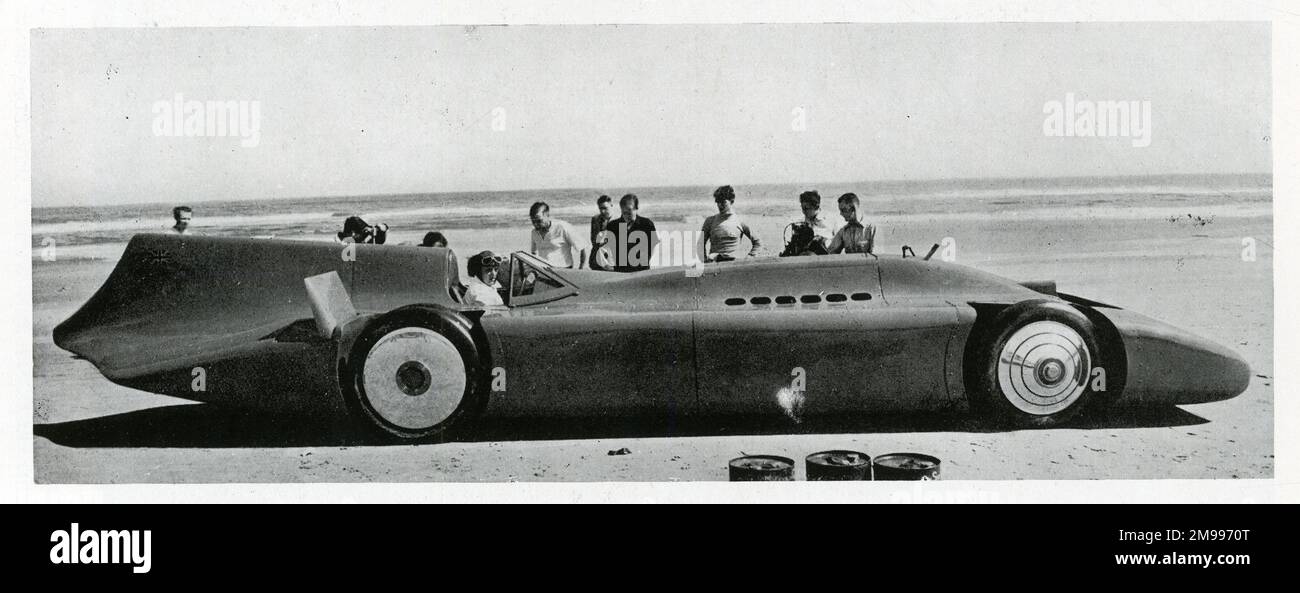 Sir Malcolm Campbell's Blue Bird at Bonneville Salt Flats, Utah, USA