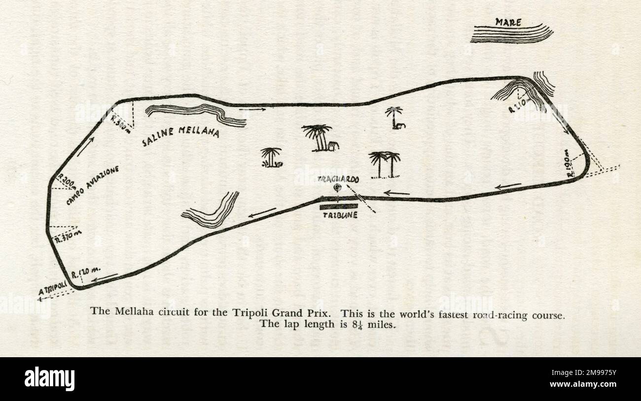 Motor racing track course for the Tripoli Grand Prix. Stock Photo