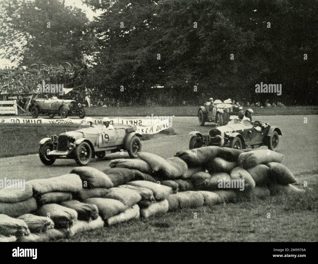 Road racing at Phoenix Park, Dublin, Ireland, with Sir Malcolm Campbell at the wheel of No. 1, a Mercedes. Stock Photo