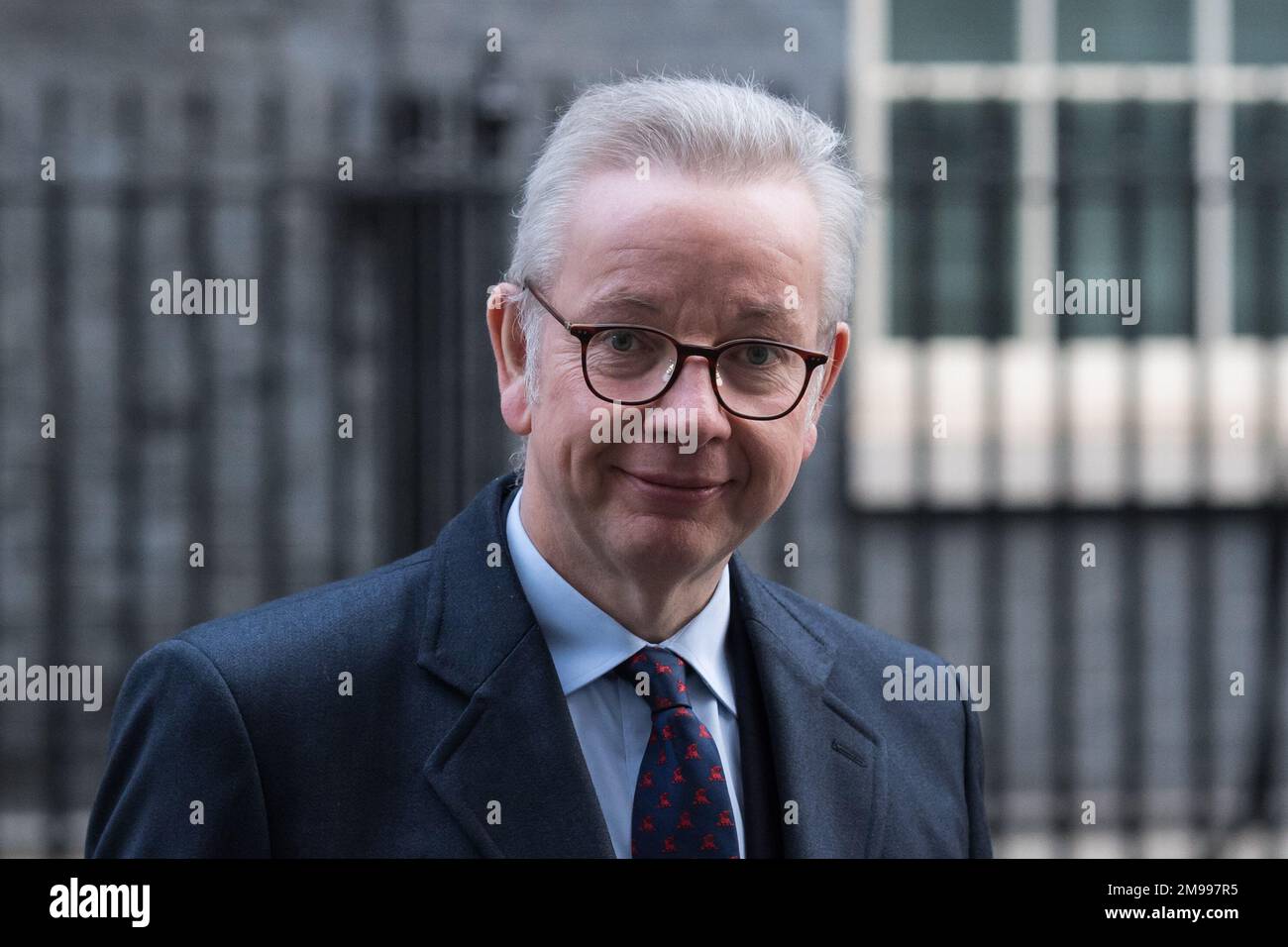 London, UK. 17th January, 2023. Secretary of State for Levelling Up, Housing and Communities, Minister for Intergovernmental Relations Michael Gove leaves 10 Downing Street after attending the weekly Cabinet meeting chaired by Prime Minister Rishi Sunak. Credit: Wiktor Szymanowicz/Alamy Live News Stock Photo