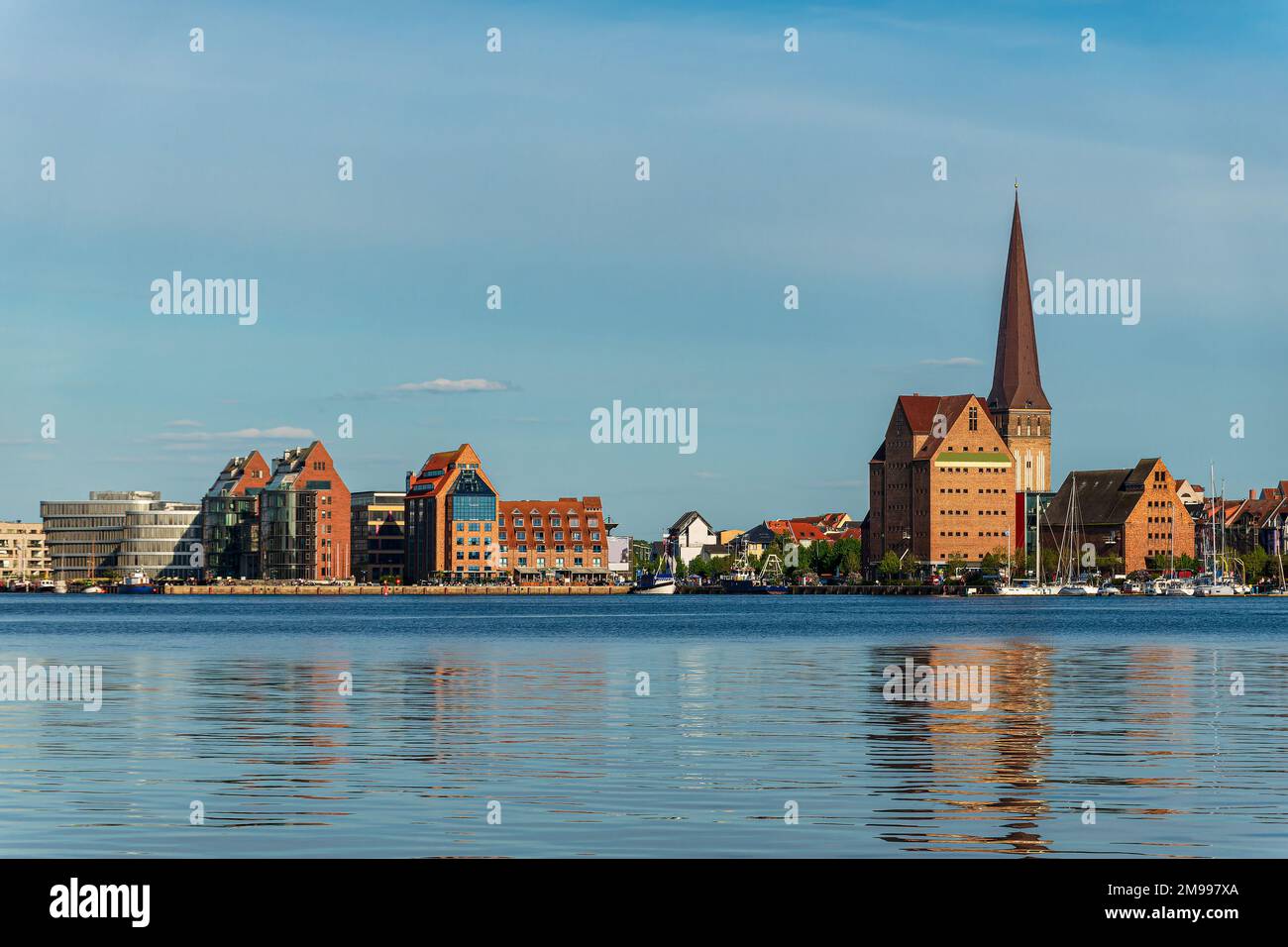 View From Gehlsdorf Across The Warnow River To The Hanseatic City Of