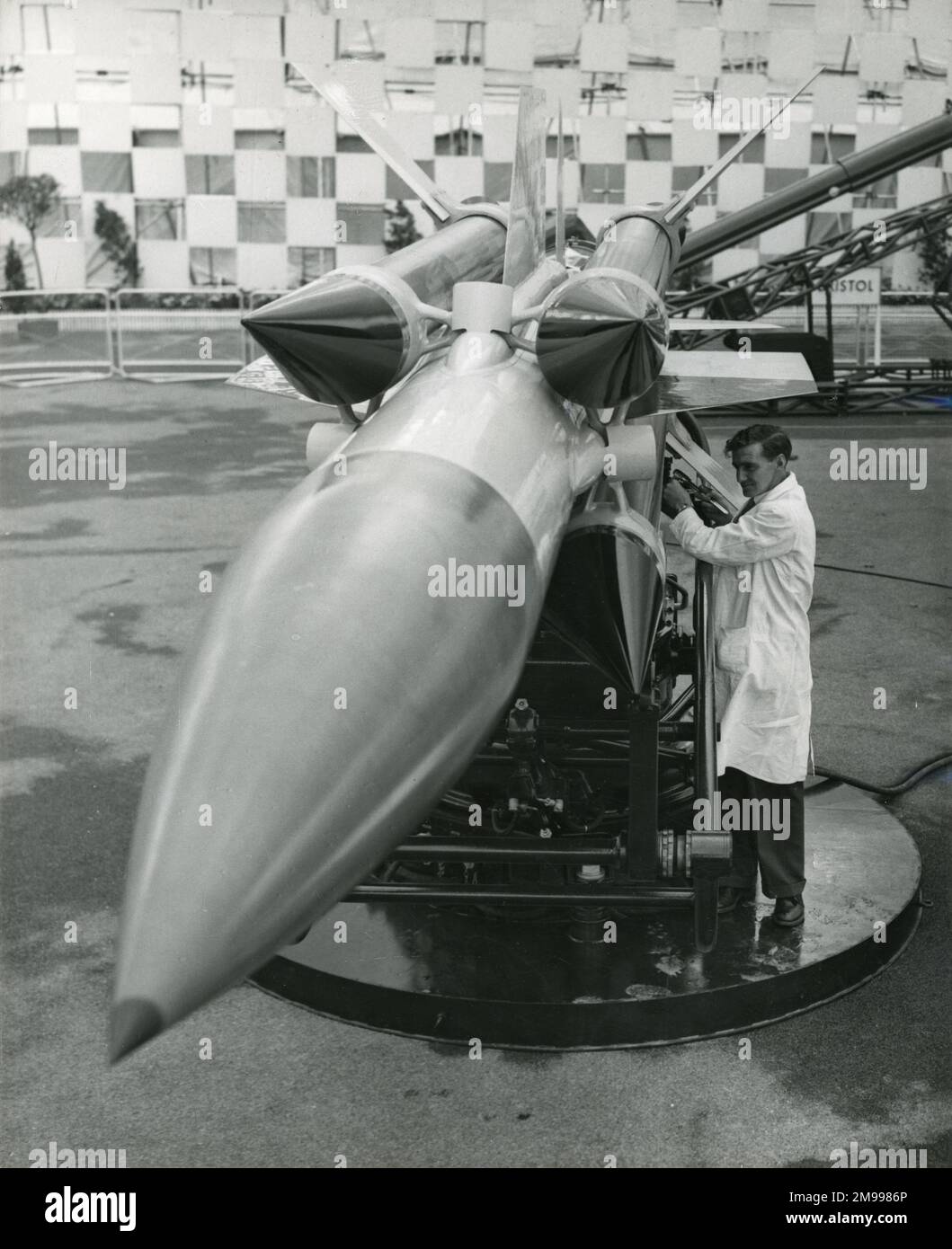 An English Electric Thunderbird surfacetoair guided missile at the