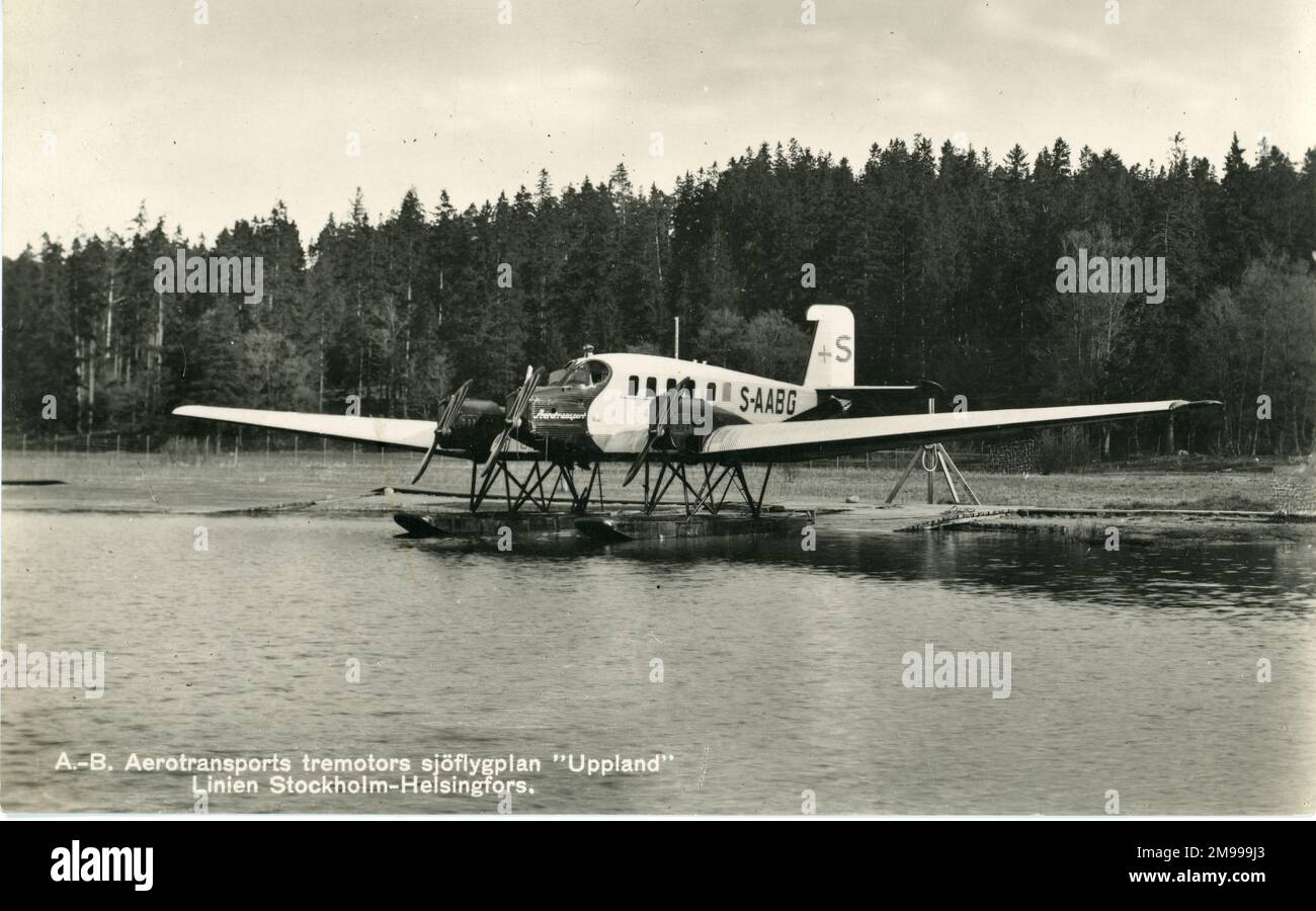 Junkers G24, S-AABG, of AB Aerotransport, later SE-ABG, Uppland. Stock Photo