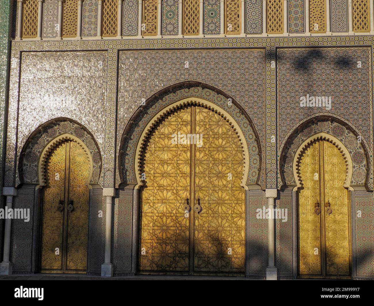 golden Gate to the palace of the king of Morocco in Fes Stock Photo - Alamy