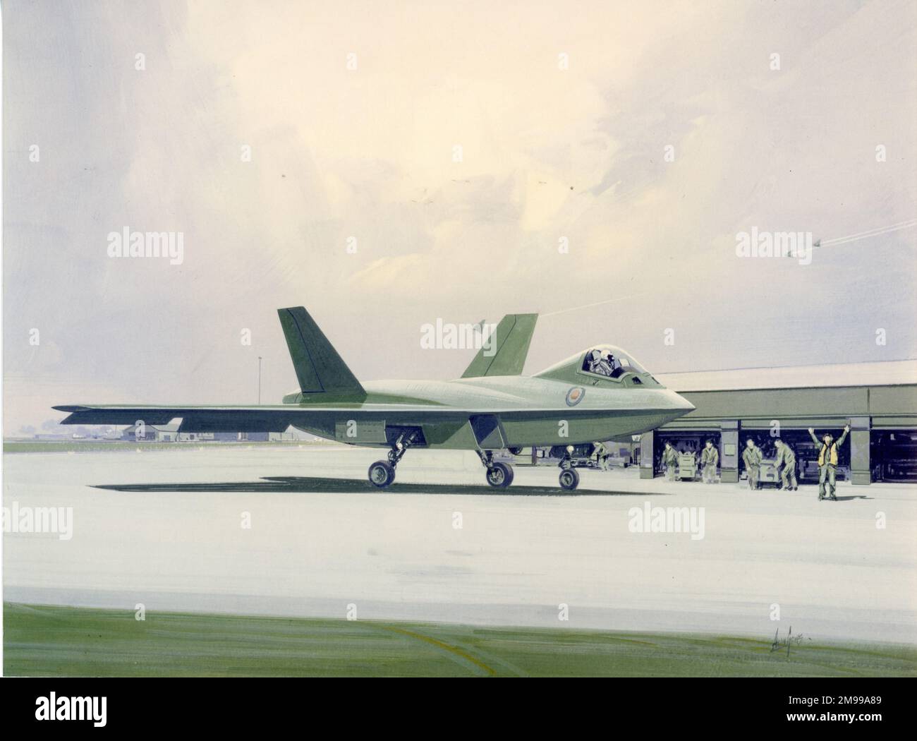 An artist?s impression of a British Aerospace Future Offensive Aircraft (FOA) study. Stock Photo