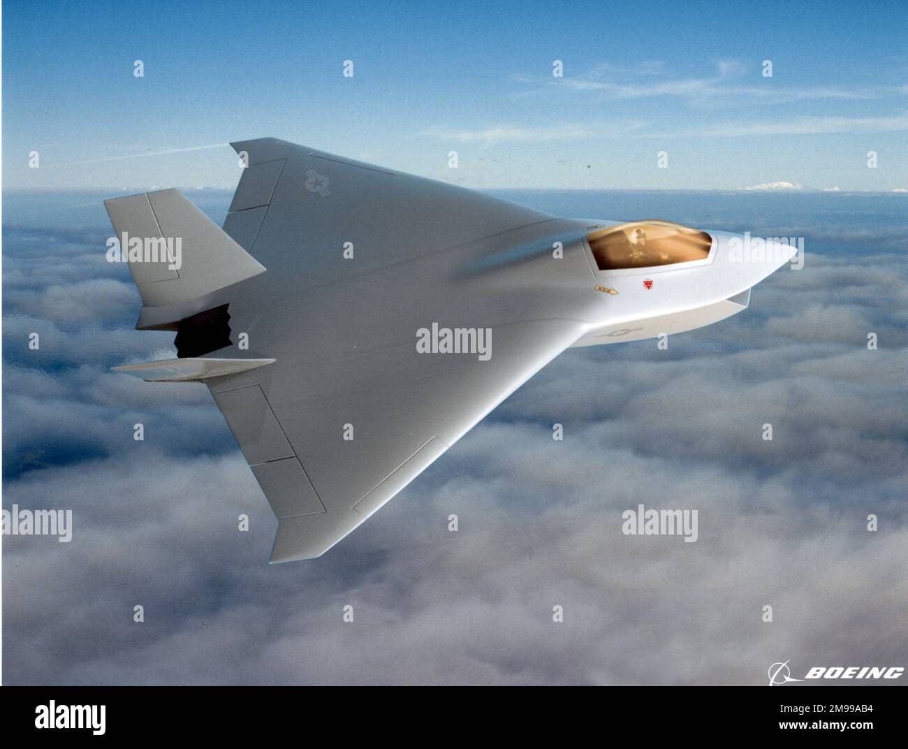 An artist?s impression of the Boeing entry in the Joint Strike Fighter (JSF) competition, two aircraft were built as the X-32 to participate in a concept demonstration against the Lockheed Martin X-35. Stock Photo