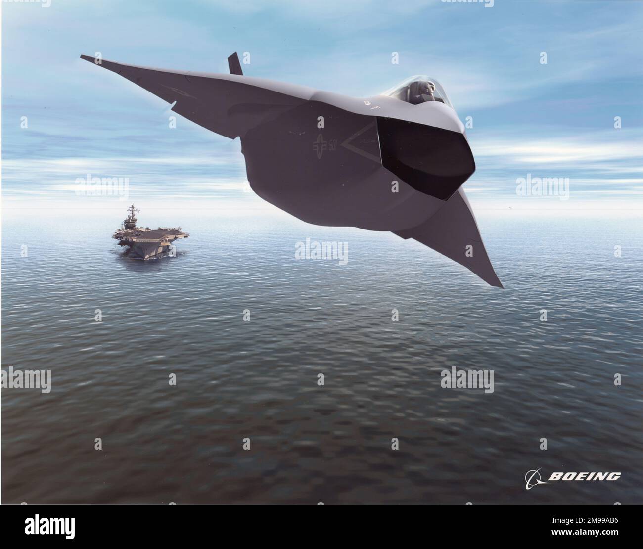 An artist?s impression of the Boeing entry in the Joint Strike Fighter (JSF) competition, two aircraft were built as the X-32 to participate in a concept demonstration against the Lockheed Martin X-35. Stock Photo