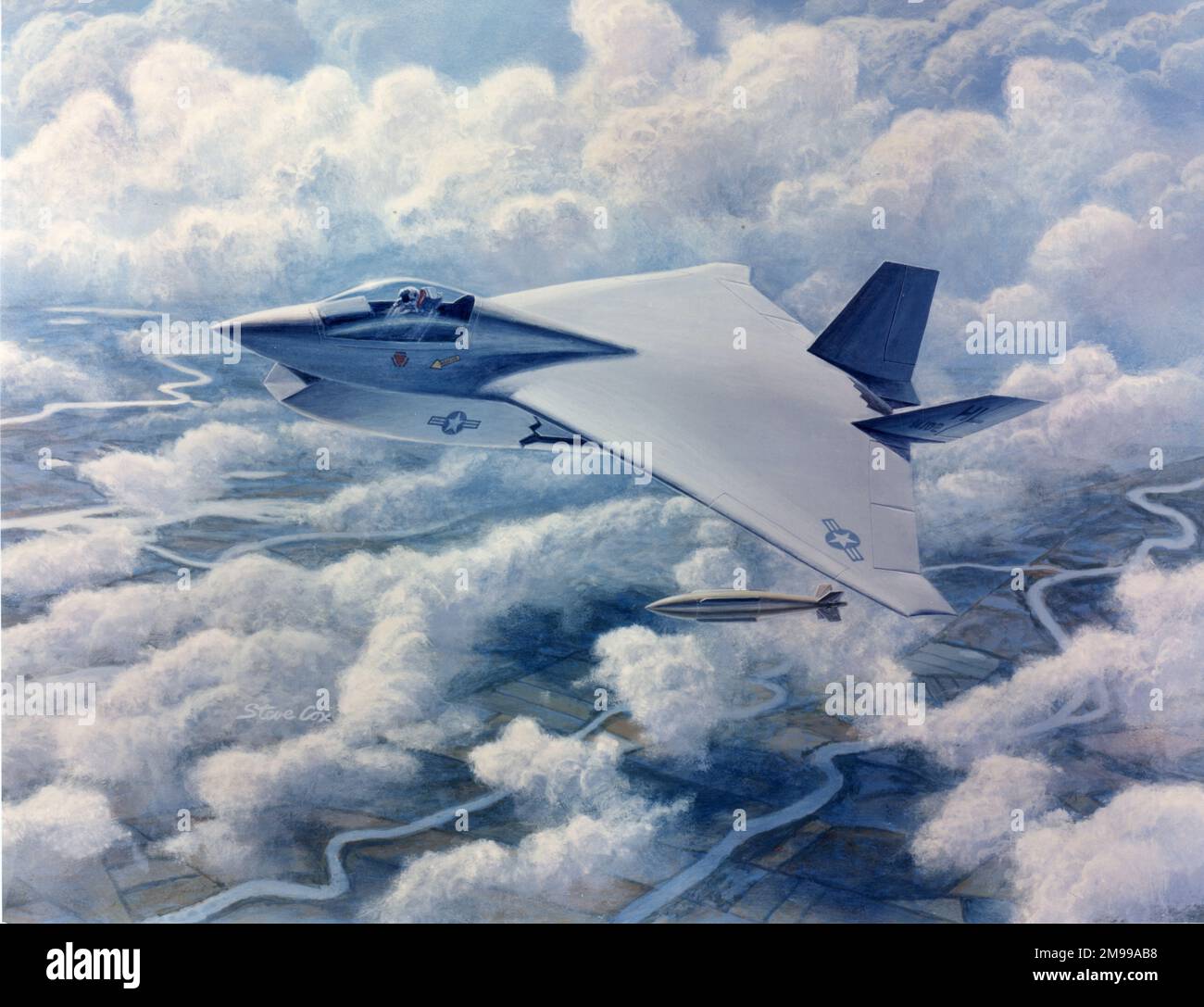 An artist?s impression of the Boeing entry in the Joint Strike Fighter (JSF) competition, two aircraft were built as the X-32 to participate in a concept demonstration against the Lockheed Martin X-35. Stock Photo