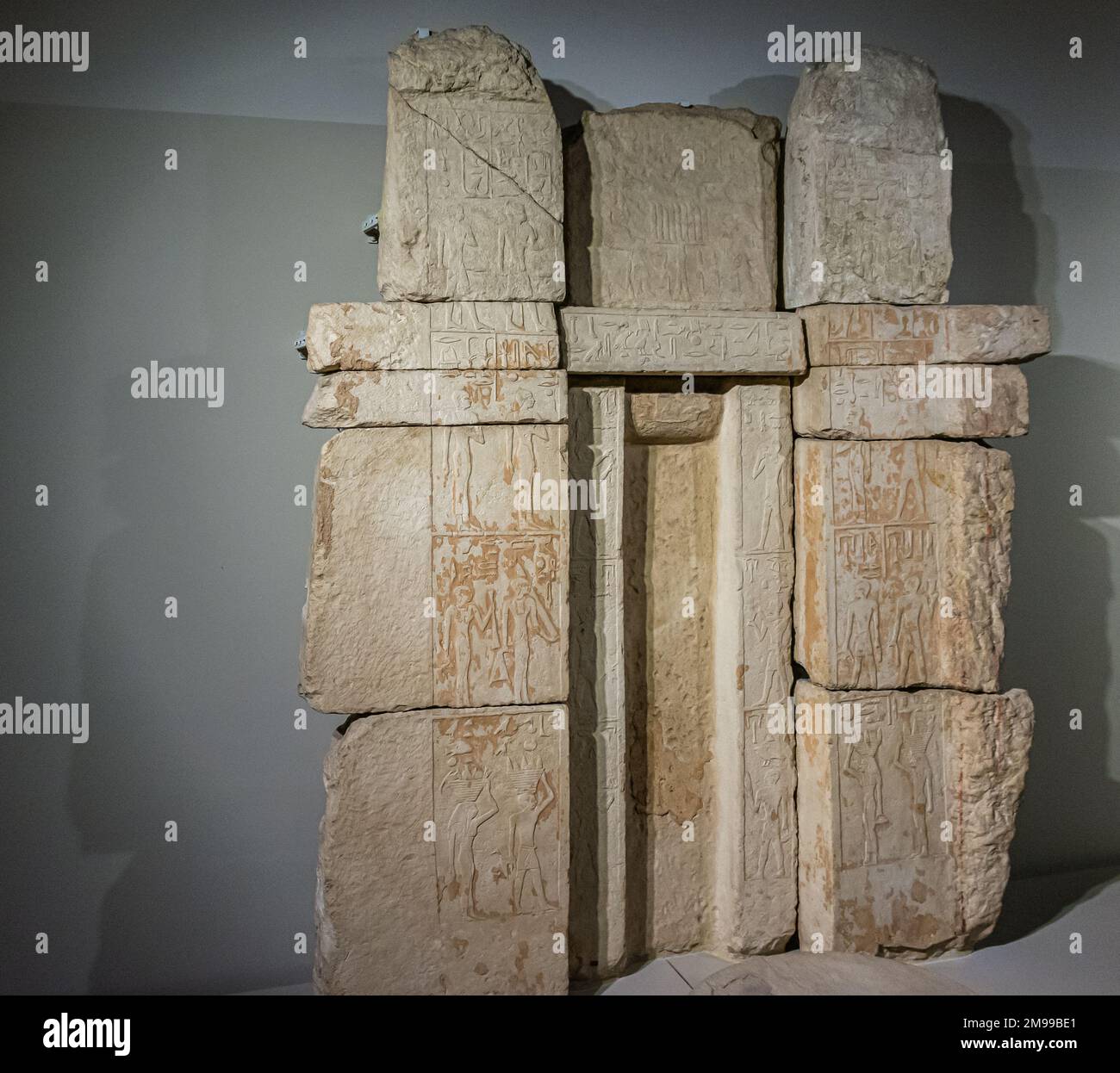 Ancient Egyptian False Door stele of Princess Wehemnefret, limestone, Old Kingdom, 4th Dynasty