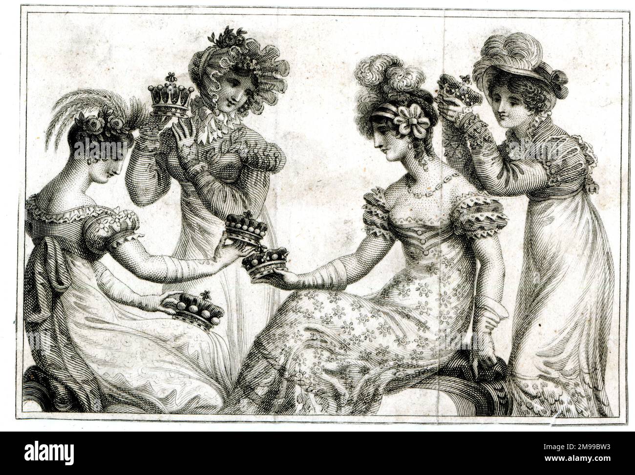 Four Ladies Comparing Five Crowns Stock Photo Alamy four-ladies-comparing-five-crowns-stock-photo-alamy