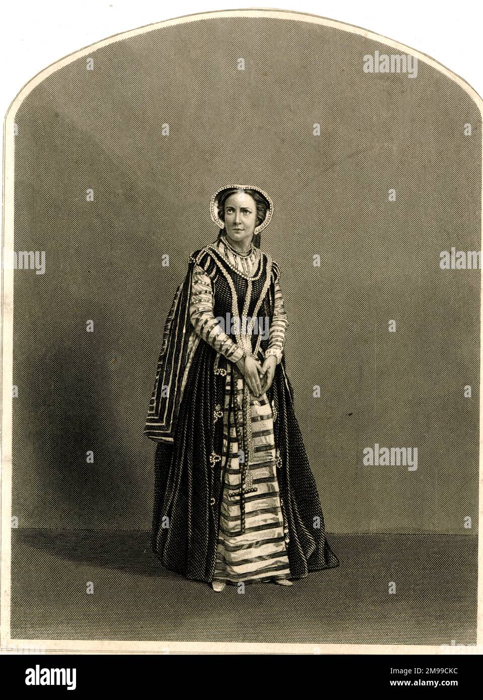 Laura Addison (1822-1852), English actress, as Queen Mary in Schiller's Historical Tragedy of Mary Stuart at Drury Lane Theatre, London. Stock Photo