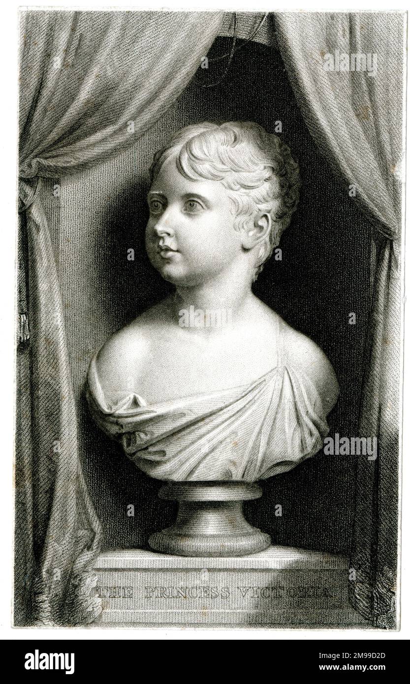 Portrait bust of the young Princess Victoria, later Queen Victoria. Stock Photo