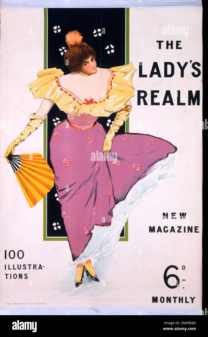 Advertising poster, The Lady's Realm, new magazine, 1896. Stock Photo