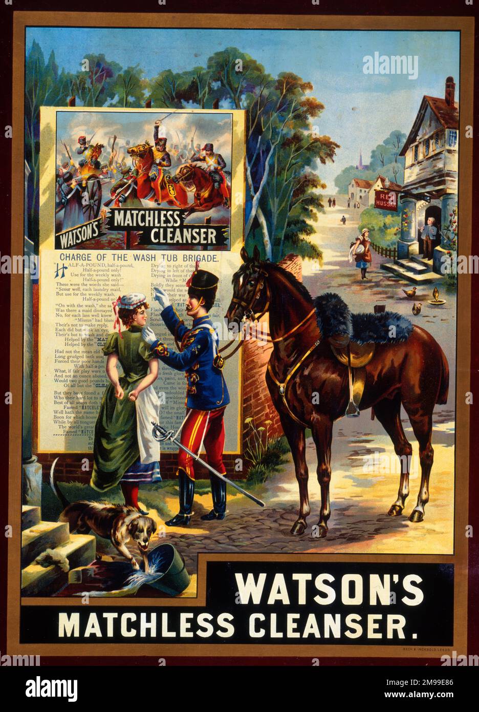 Advertising showcard, Watson's Matchless Cleanser. Stock Photo