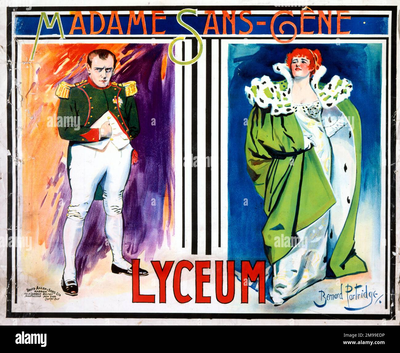 Poster, Madame Sans-Gene, Lyceum Theatre, London. Stock Photo