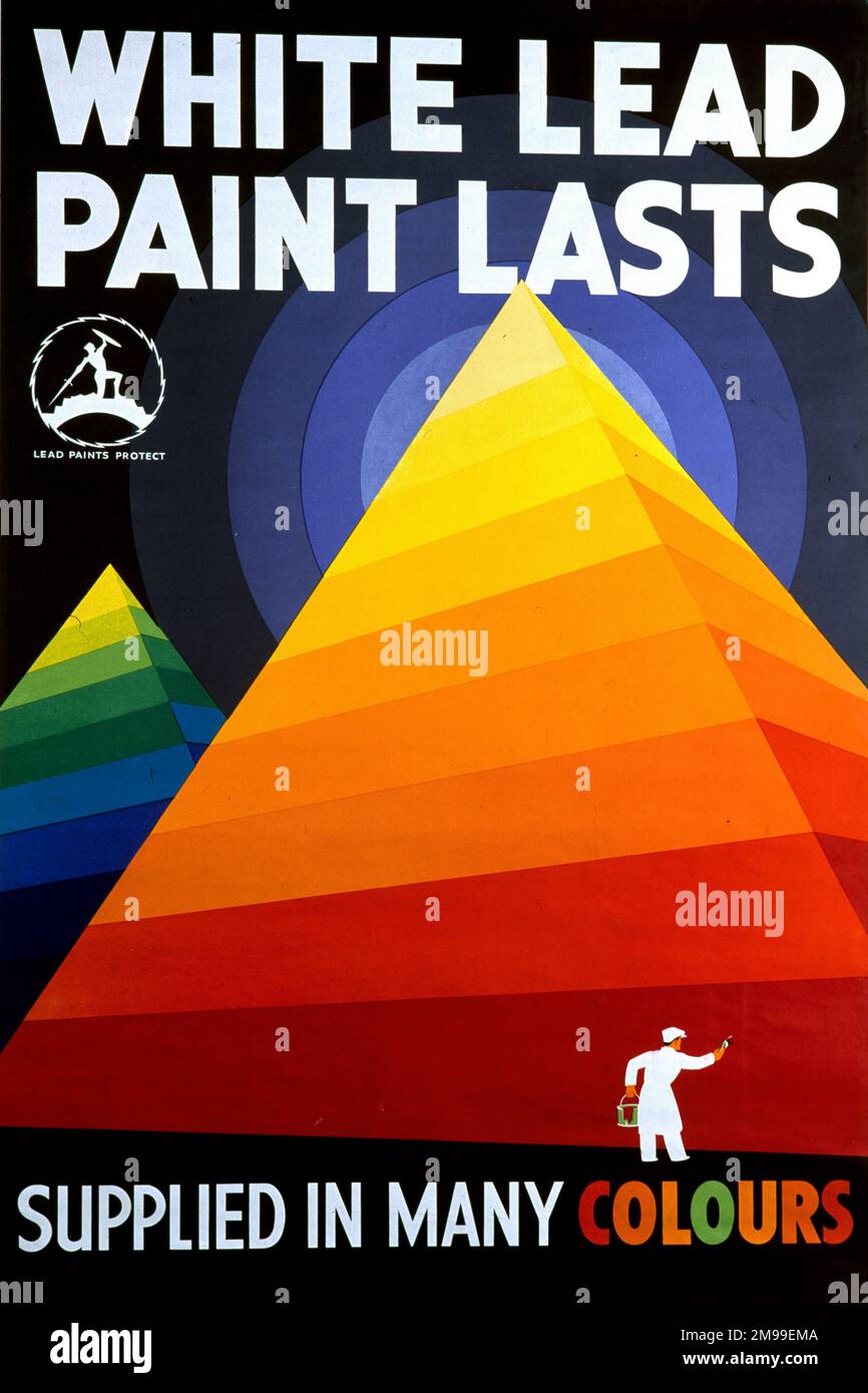 Advertising poster, White Lead Paint Lasts, supplied in many colours