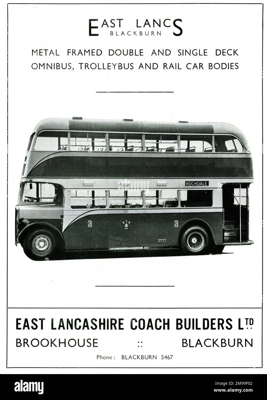 Double Decker Bus by East Lancashire Coach Builders, Blackburn. Stock Photo