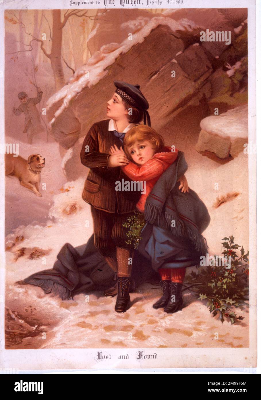 Lost and Found - Christmas 1880. Stock Photo