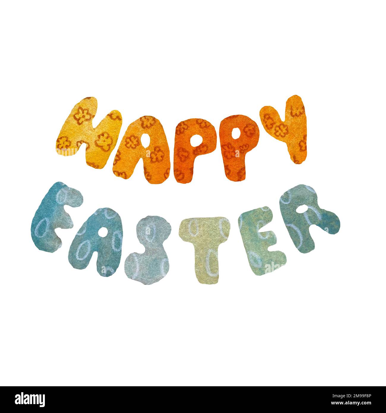 Happy Easter letter textured a watercolor sketch Stock Photo - Alamy