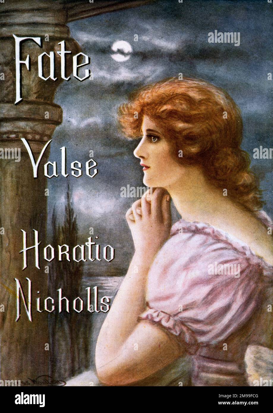 Music cover, Fate Valse (Waltz) by Horatio Nicholls. Stock Photo