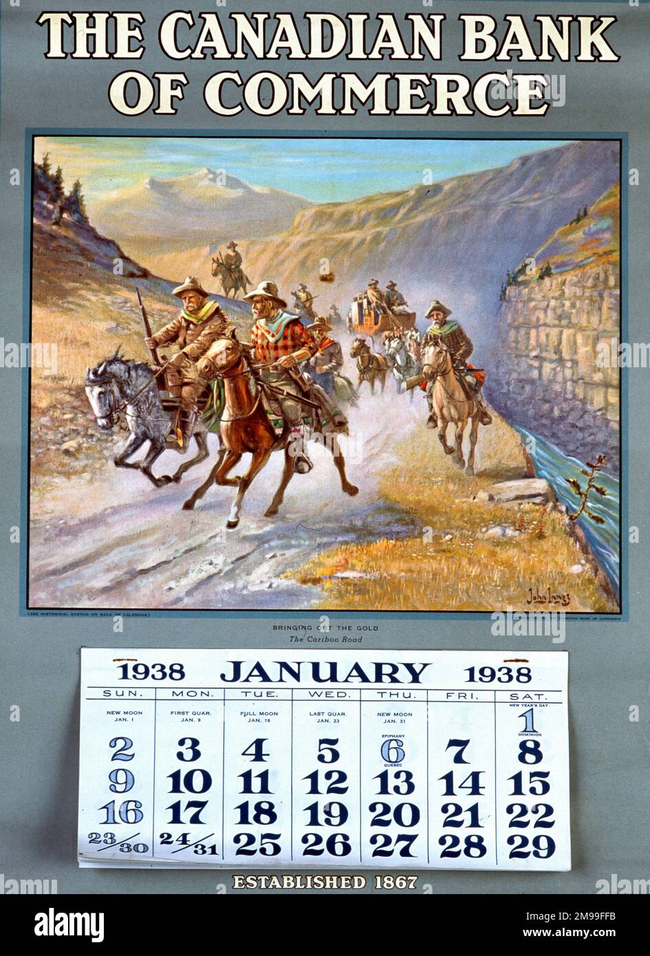 Calendar, Canadian Bank of Commerce. Stock Photo