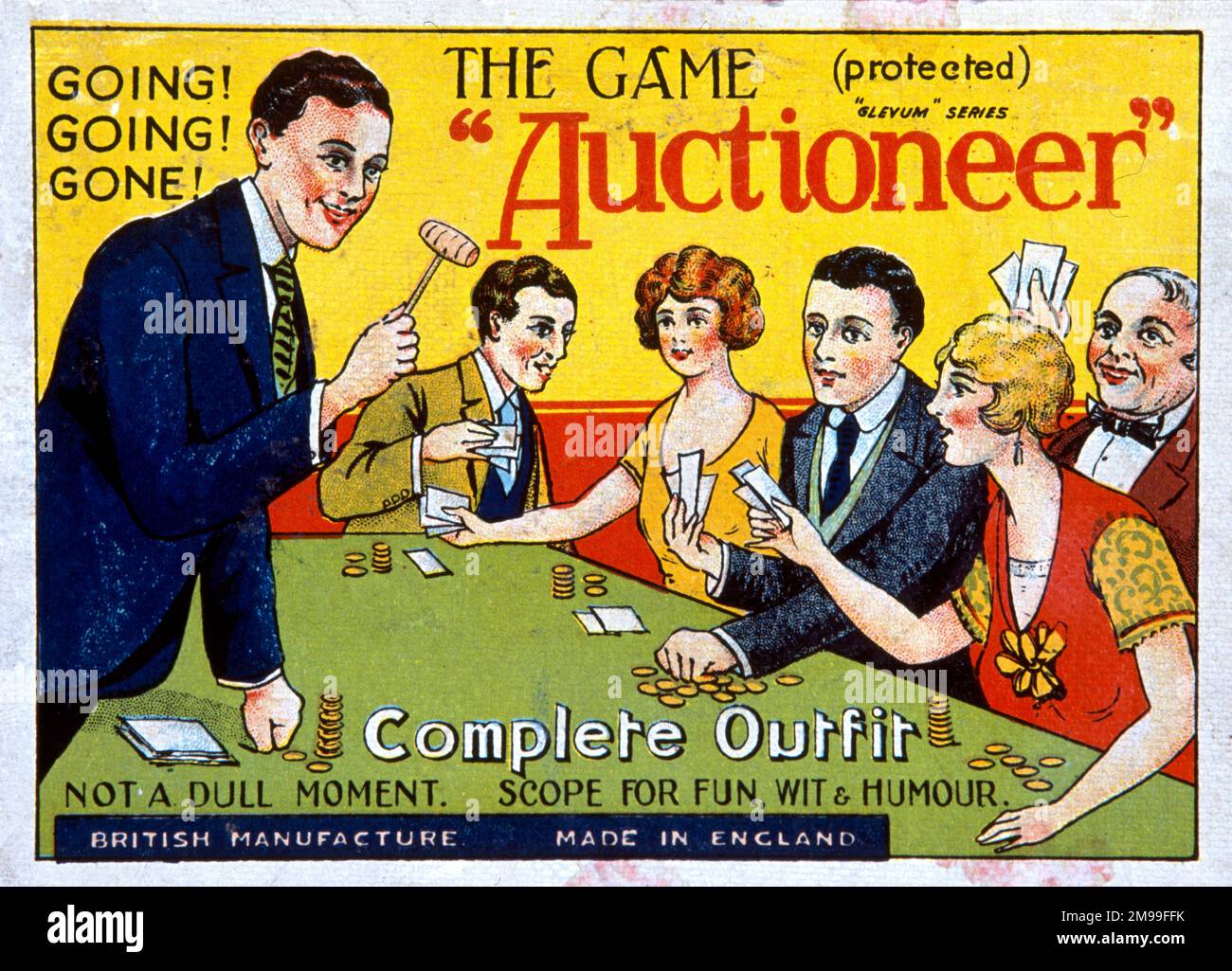 Box lid, The Auctioneer Game Stock Photo Alamy