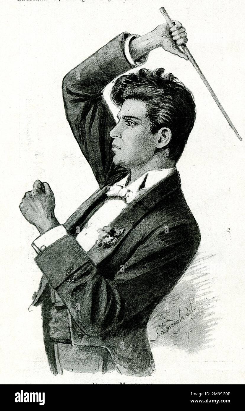 Pietro Mascagni, Italian opera composer and conductor. Stock Photo
