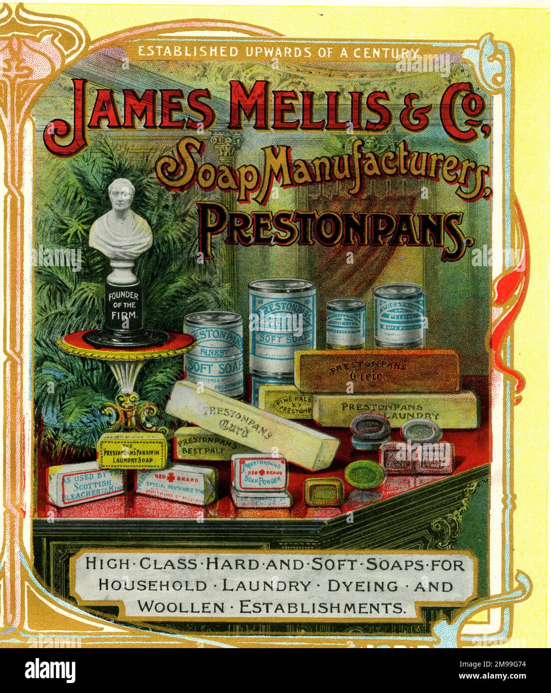 Advert for James Mellis & Co, Soap Manufacturers, Prestonpans, Scotland. Stock Photo