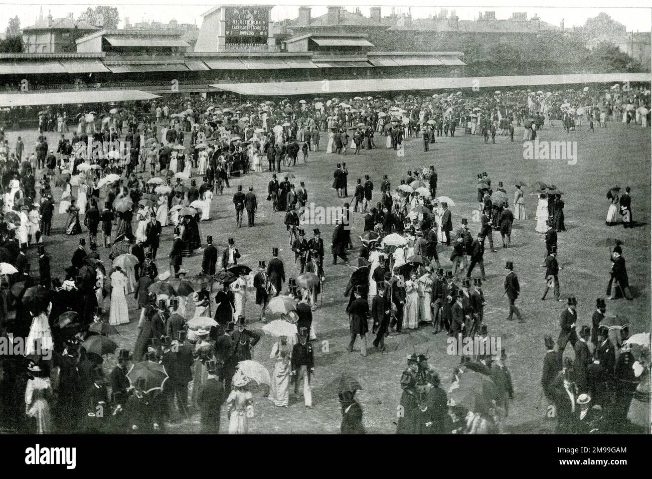 Lunch interval at Lord's Cricket Ground, NW London, during a University Cricket Match. Stock Photo