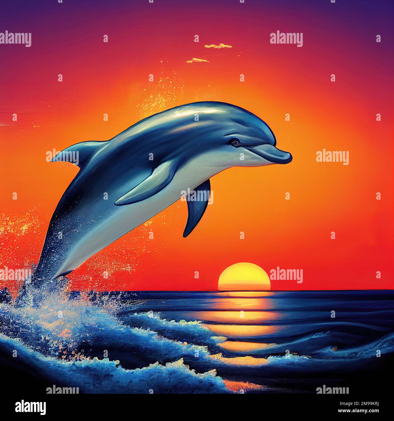 Cartoon dolphin jumping out water hi-res stock photography and images -  Alamy