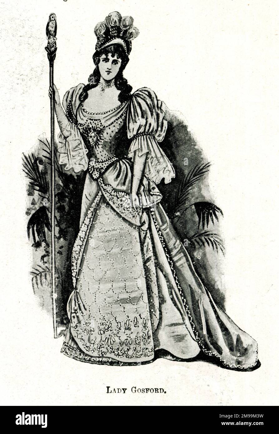 Historic Fancy Dress Ball at Devonshire House, London - Lady Gosford. Stock Photo