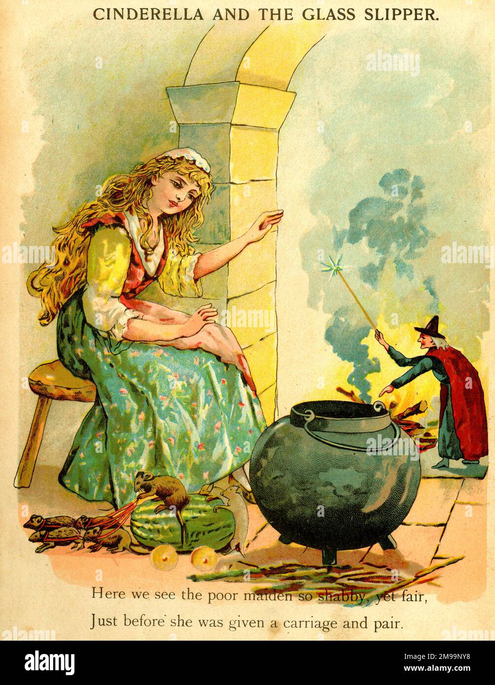 Cinderella and the Glass Slipper. Stock Photo