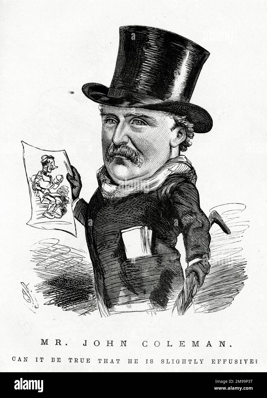 Cartoon portrait, Mr John Coleman (1831-1904), actor, playwright