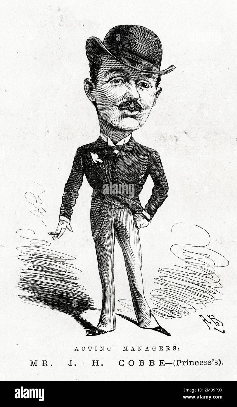 Cartoon, Mr J H Cobbe, Acting Manager at the Princess's Theatre, London ...