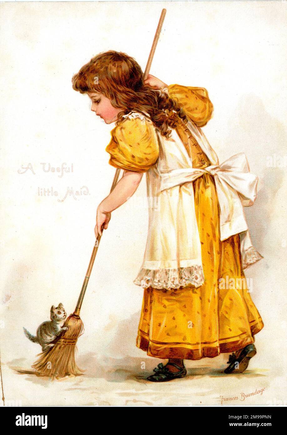 The Useful Little Maid by Frances Brundage. Stock Photo