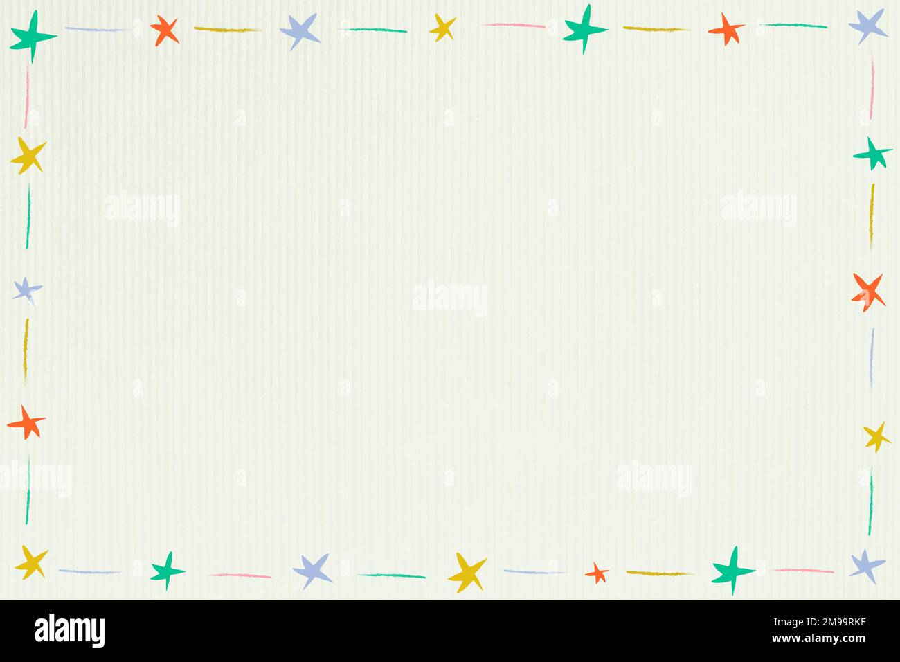 Cute colorful illustrated star frame on a beige background vector Stock ...
