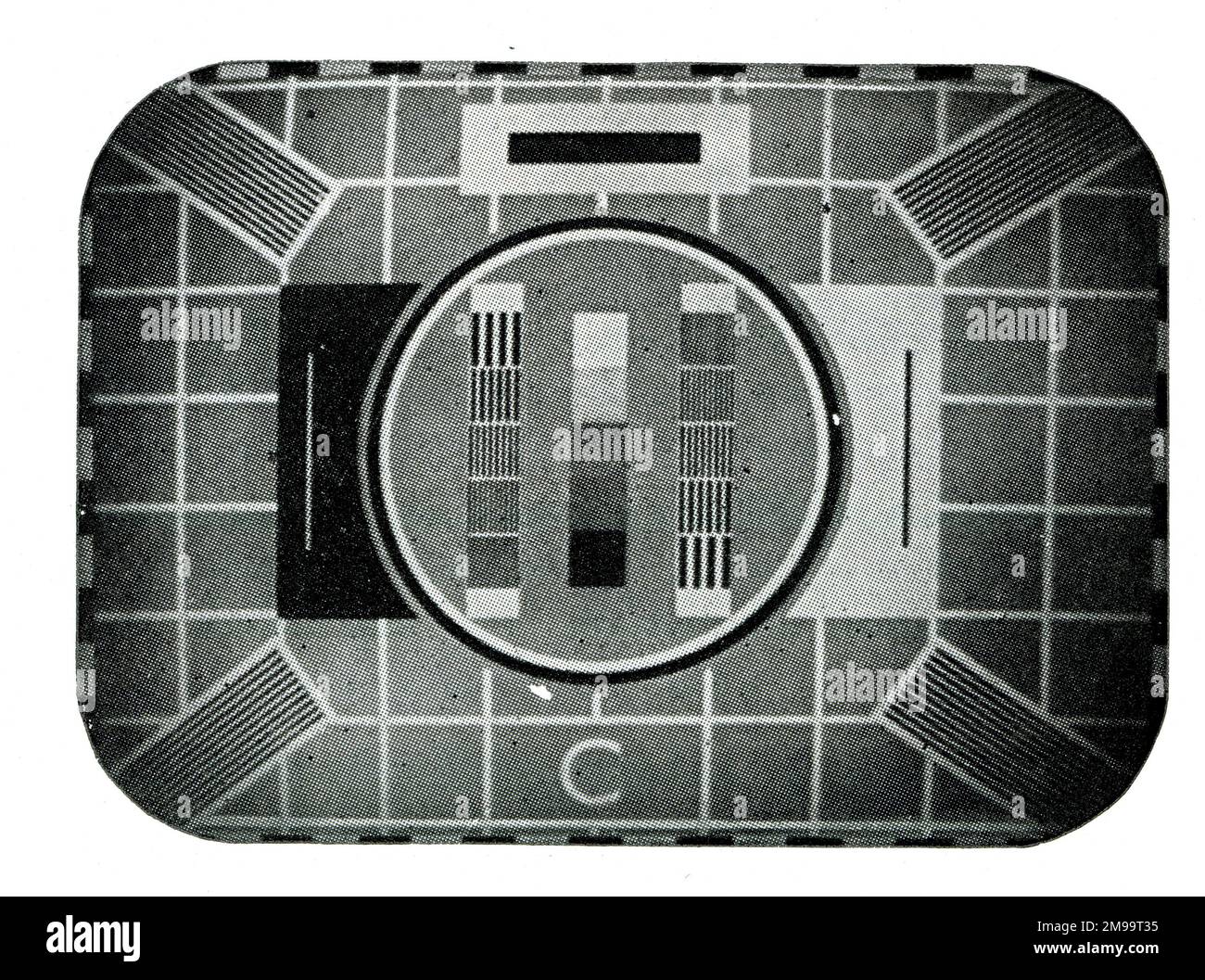 Black and white television test card. Stock Photo