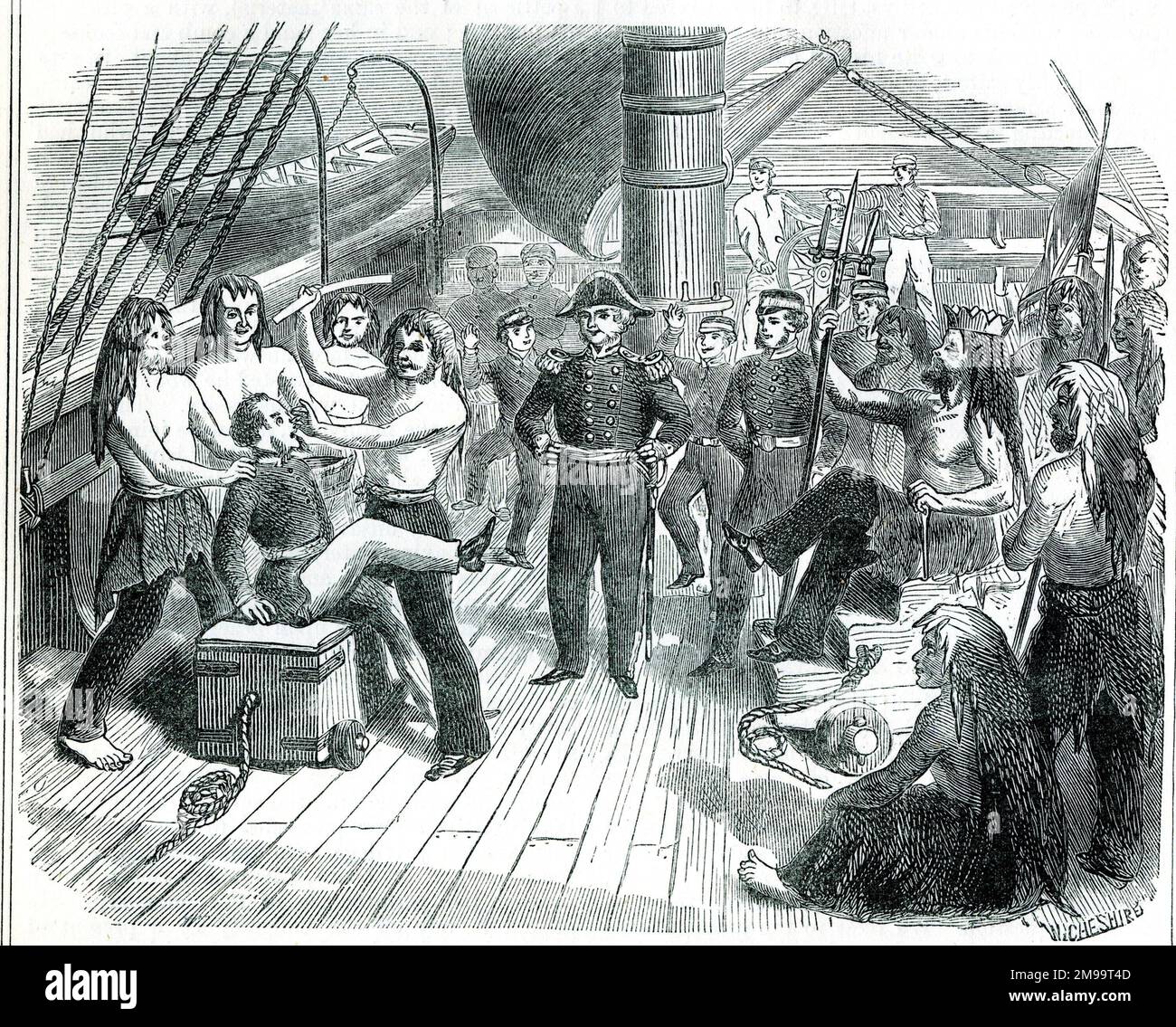 Crossing the dateline, marine ceremonies Stock Photo Alamy