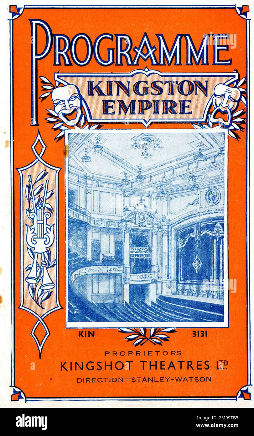 Programme cover, Kingston Empire Theatre, Surrey, Kingshot Theatres Ltd