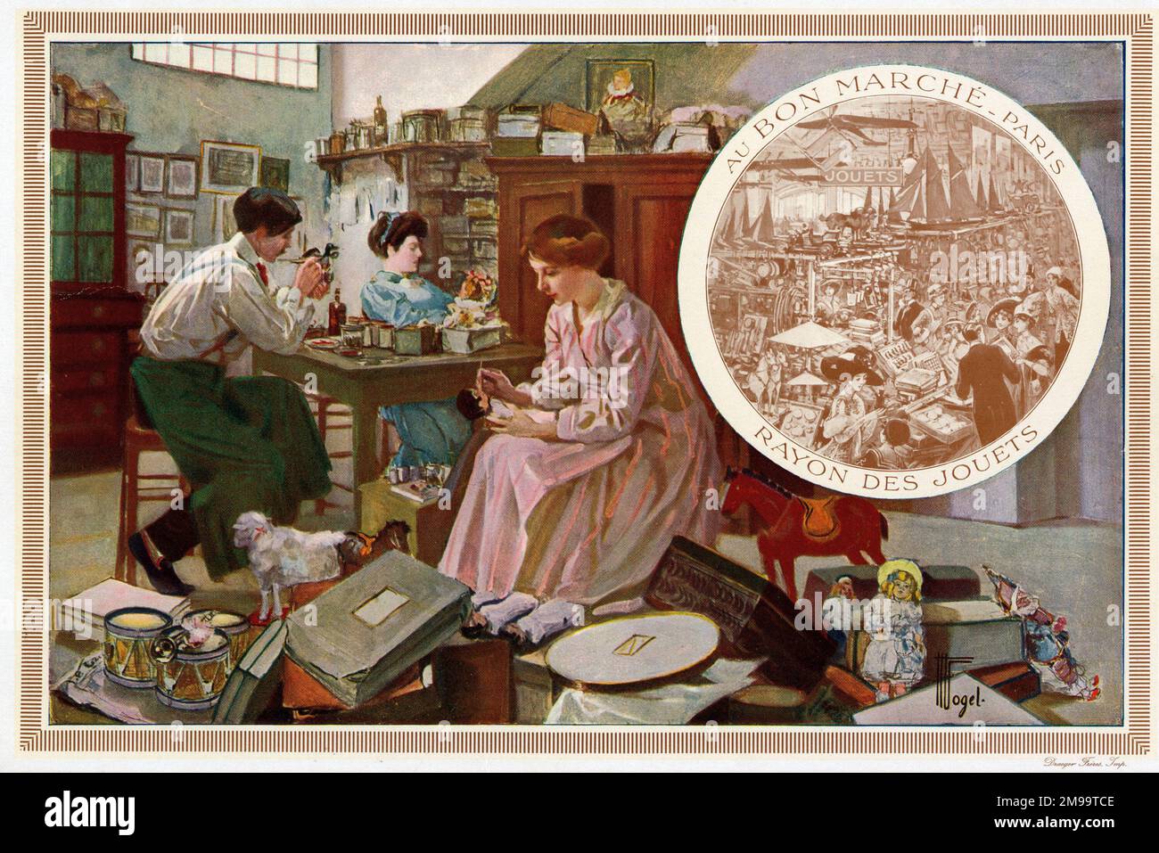 Painting dolls and toys for the Toy Department of the department store