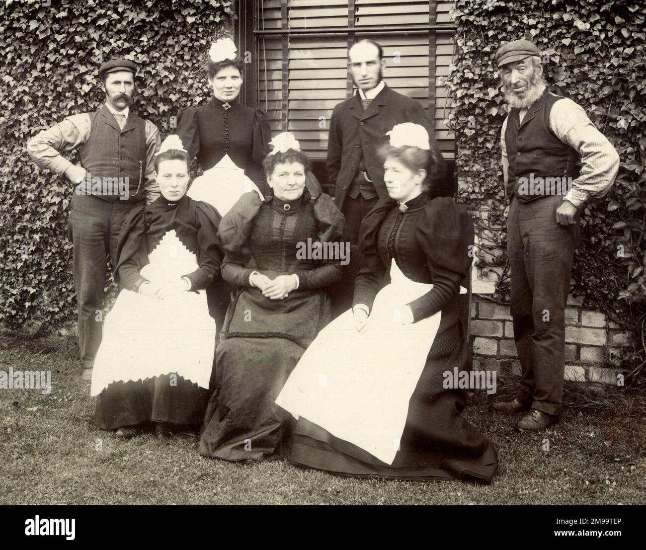 Group photo, downstairs servants of a country house. Stock Photo