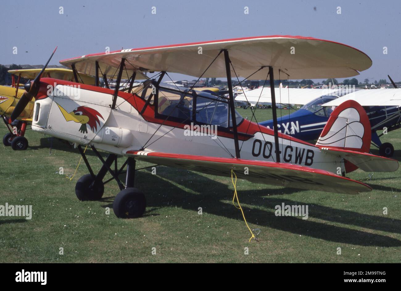 Stampe et Vertongen SV.4 - OO-GWB, trainer and aerobatic aircraft at Cranfield. Stock Photo