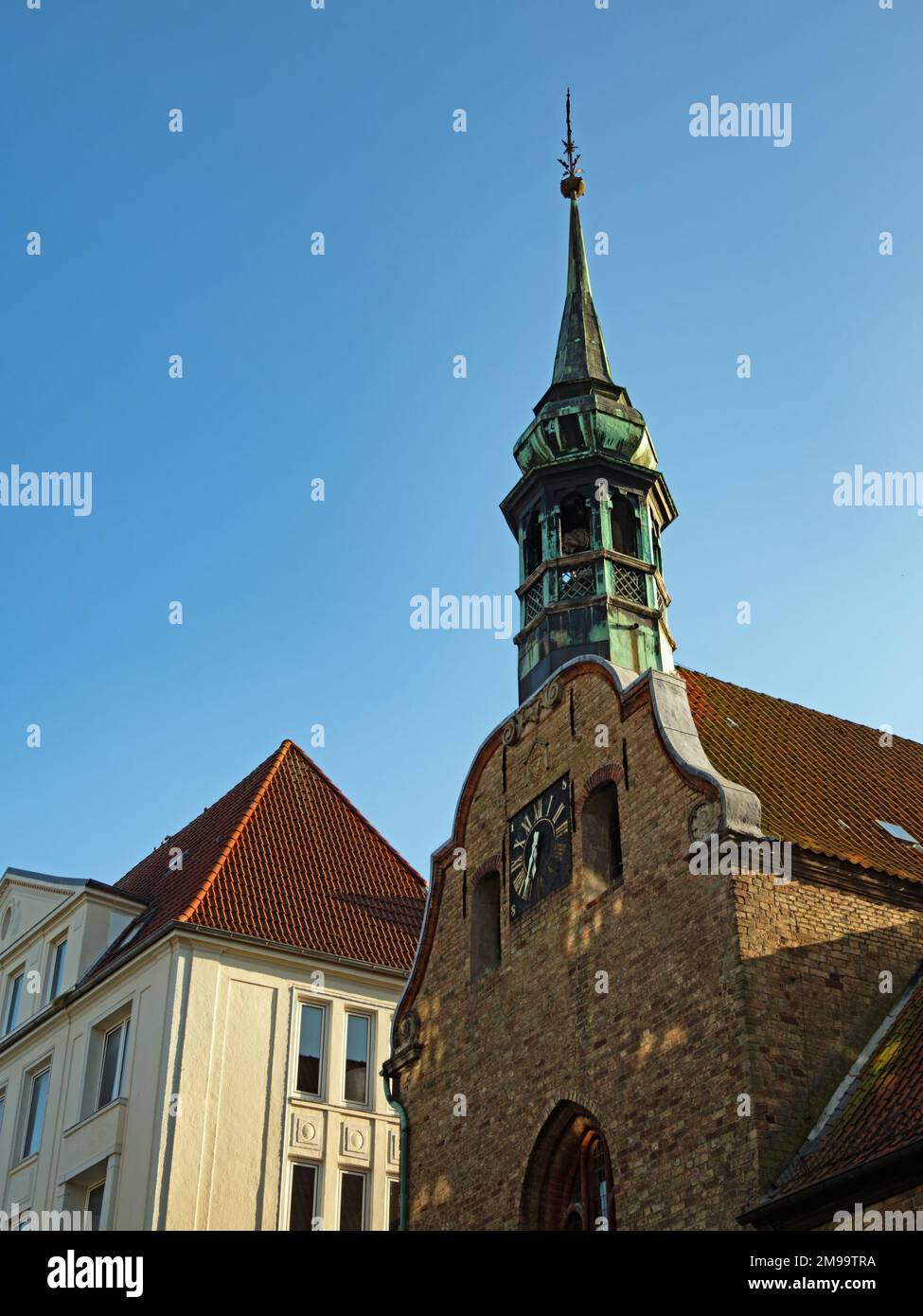 Exterior view of the church of the holy spirit in Flensburg, Schleswig