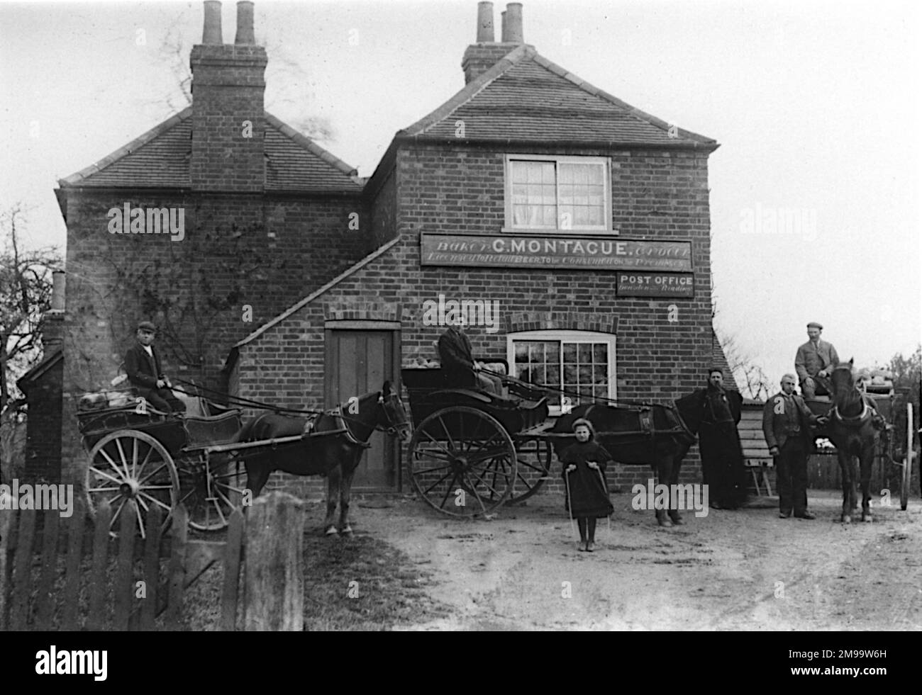 Rural business, Post Office and employees. Binfield Heath, Oxfordshire