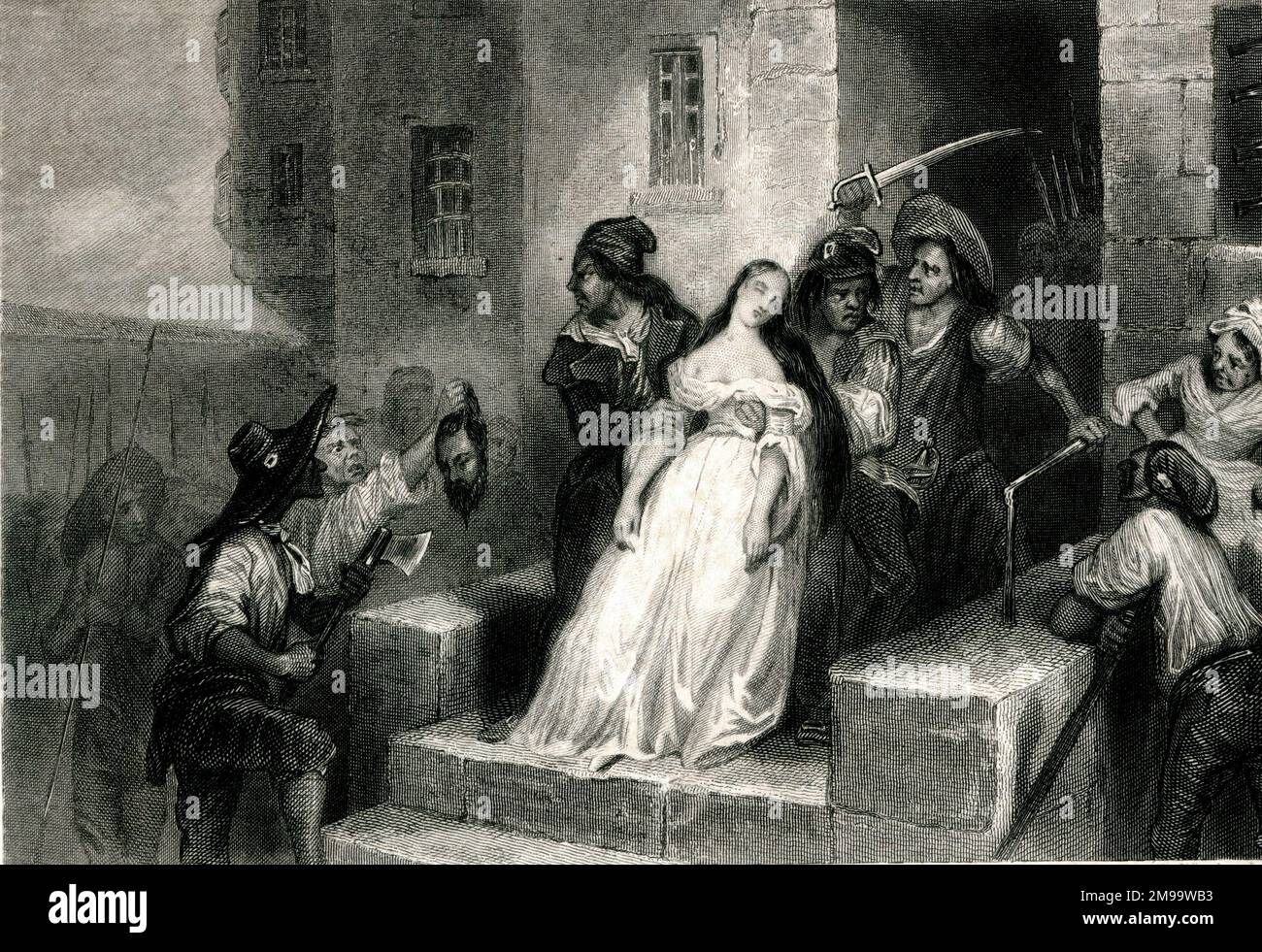 French Revolution, Murder of Marie Therese de Savoie, Princesse de Lamballe, September 1792, during the September Massacres when people were summarily judged and executed. Stock Photo