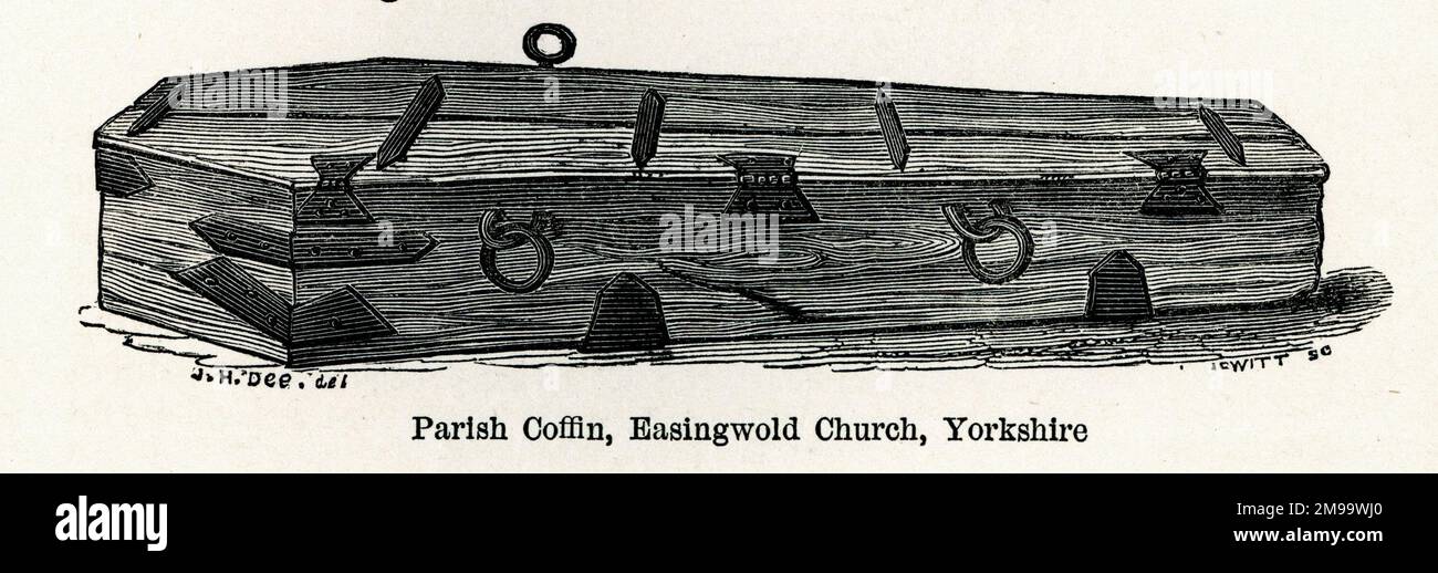 Parish coffin, Easingwold Church, Yorkshire. Stock Photo