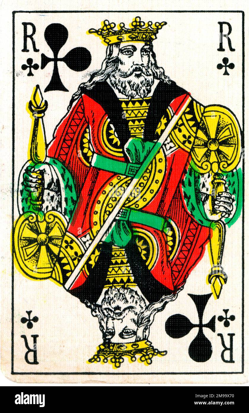 King of Clubs, German Playing Card. Stock Photo