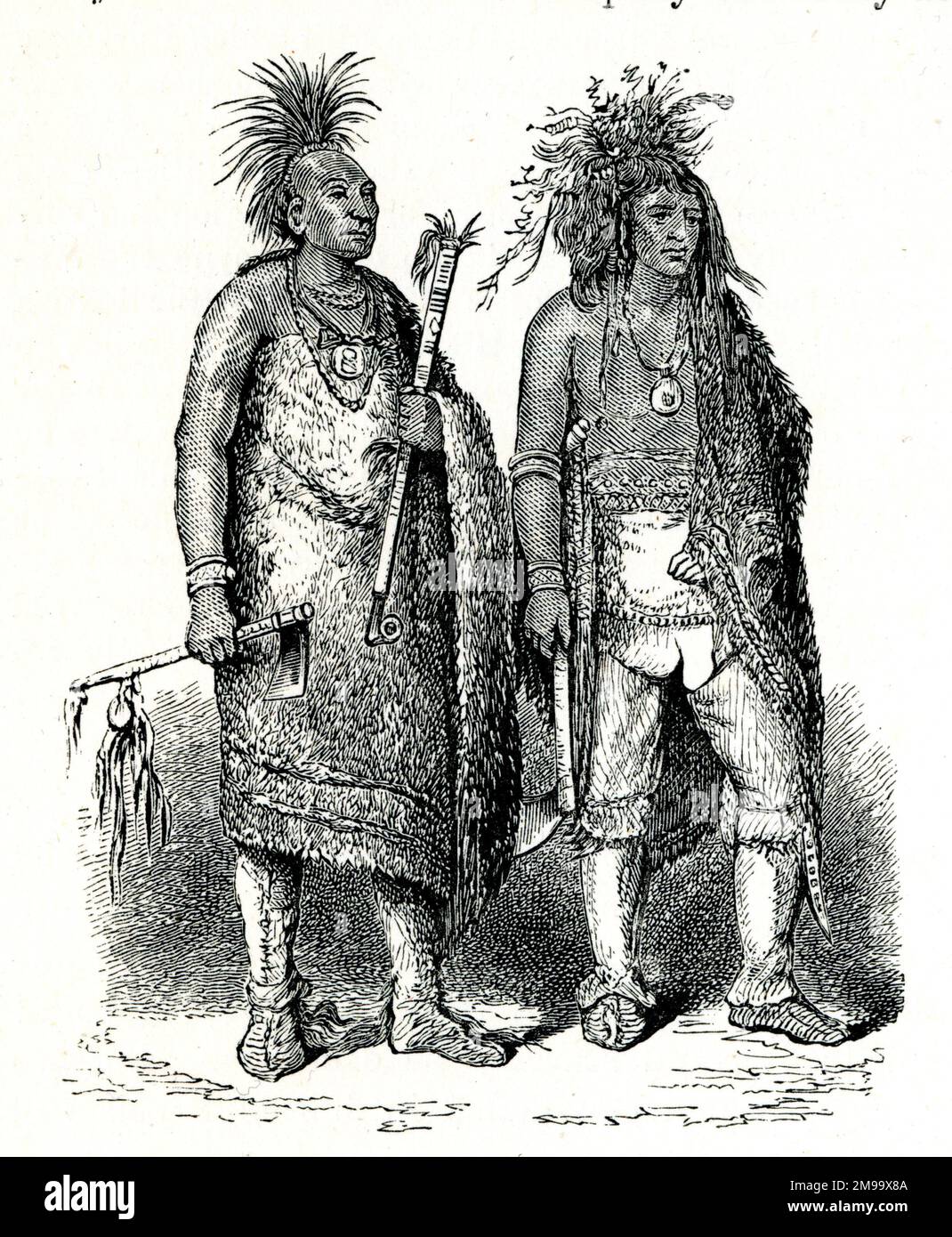 Native American Indians, Osage and Iroquois Chiefs. Stock Photo