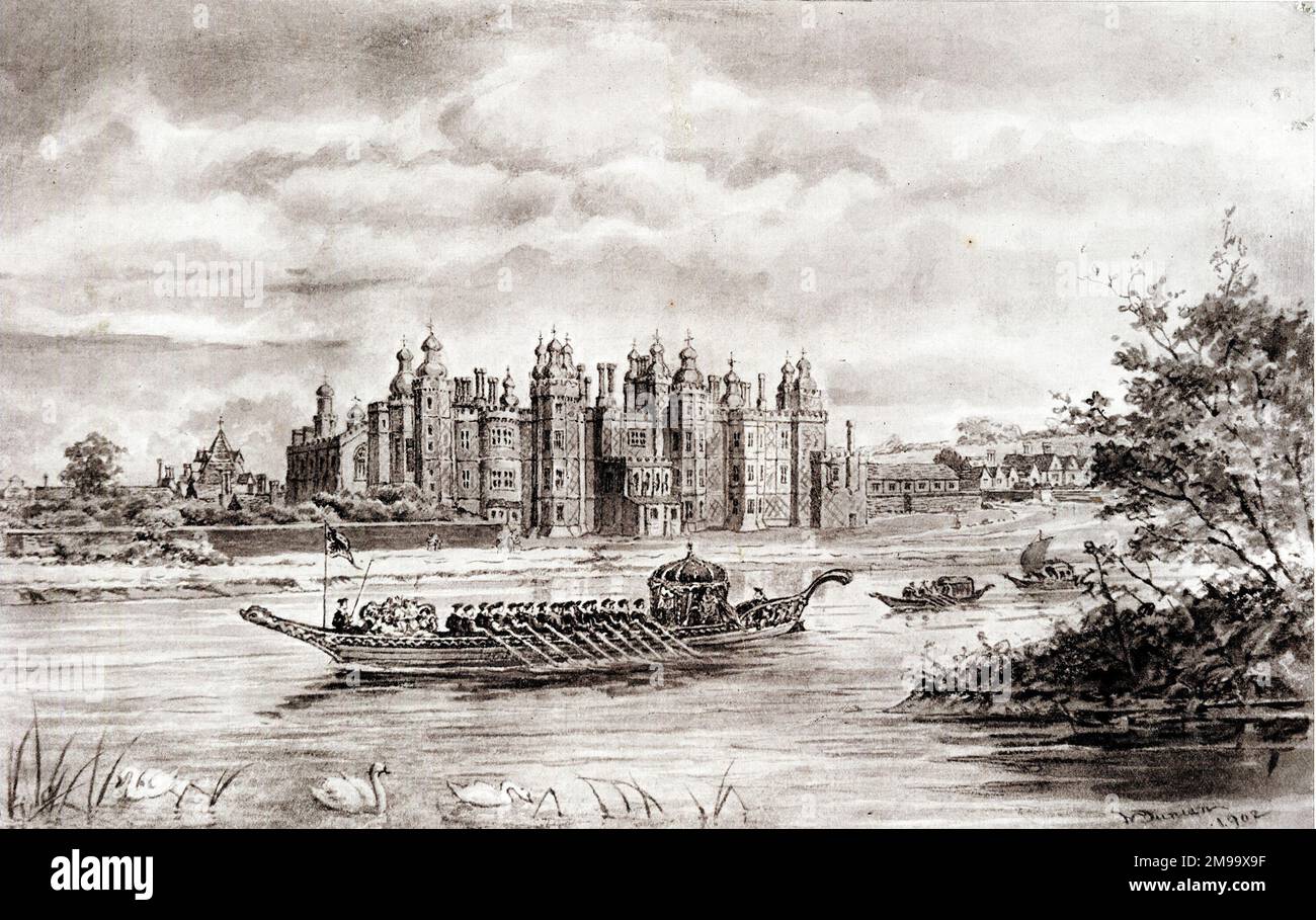 Richmond Palace, Surrey, at the time of King Henry VII. Stock Photo