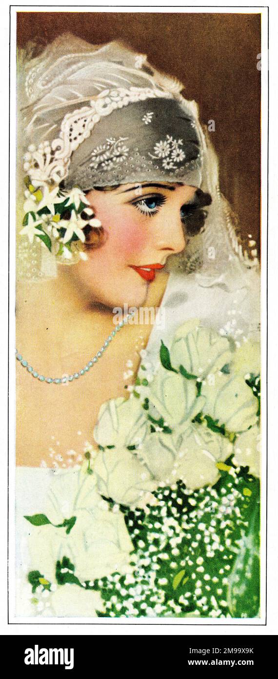 The Bride, Pompeian Beauty Powder Art Panel. Stock Photo